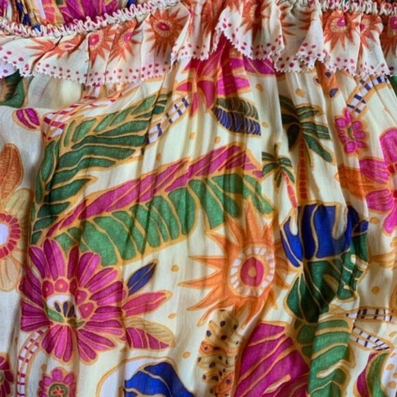 Far Rio Yellow Rio Tapestry Maxi Dress S - Picture 3 of 4